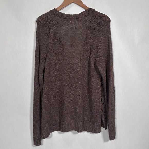 Maurice’s Brown Open Stitch Cardigan Women’s size L - Picture 2 of 11